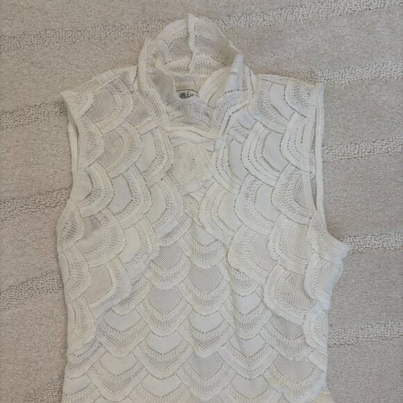 RARE Free People Nightcap Backless White Lace Top - Picture 1 of 5